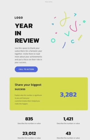 Year in review newsletter template